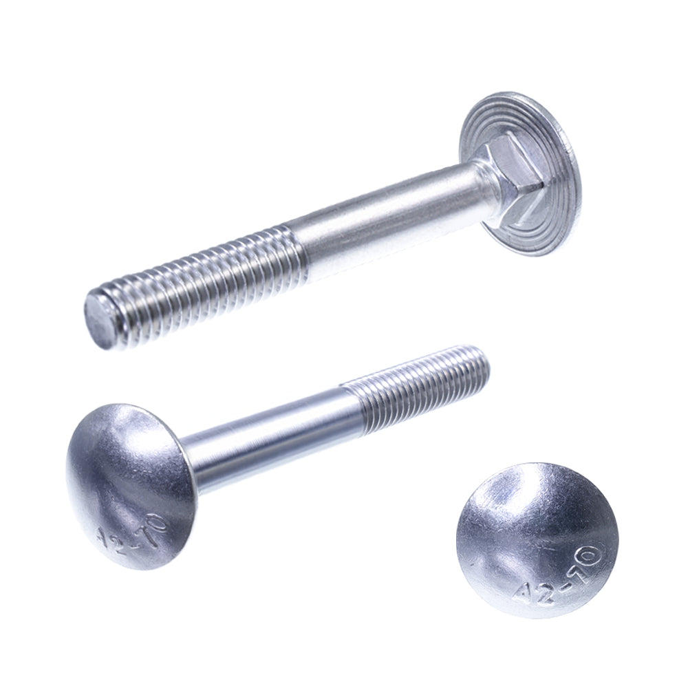 schlossschrauben mit vierkantansatz und teilgewinde front und seiten ansicht