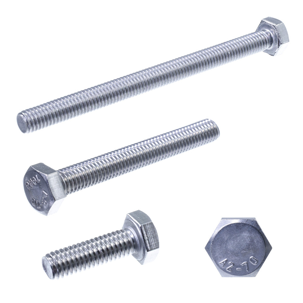 sechskantschrauben vollgewinde front und seiten ansicht