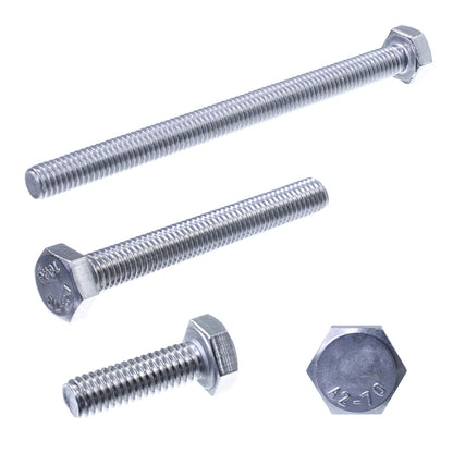 sechskantschrauben vollgewinde front und seiten ansicht