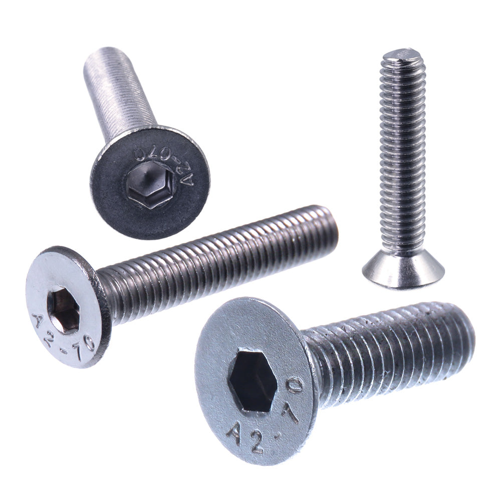 senkschrauben innensechskant verschiedene ansichten und größen