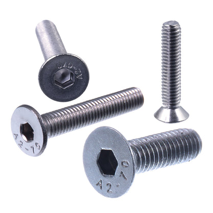 senkschrauben innensechskant verschiedene ansichten und größen