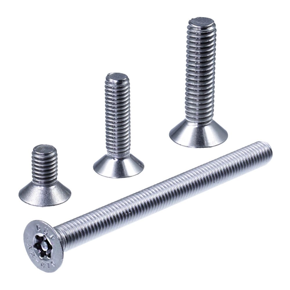 senkschrauben mit pin innensechsrund front und seiten ansicht verschiedene größen