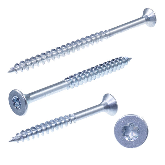 Spanplattenschrauben Stahl verzinkt Innensechsrund tx front und seiten ansicht