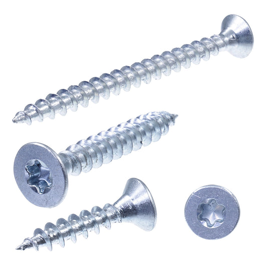 spanplattenschrauben innensechsrund tx stahl verzinkt_vollgewinde:front und seiten ansicht