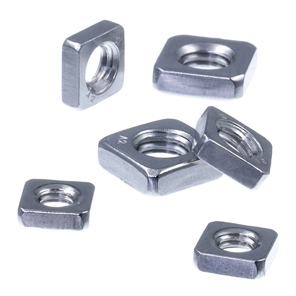 vierkantmutter_niedrige form_verschiedene ansichten und größen