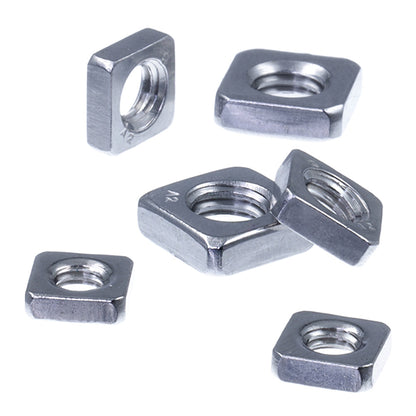 vierkantmutter_niedrige form_verschiedene ansichten und größen