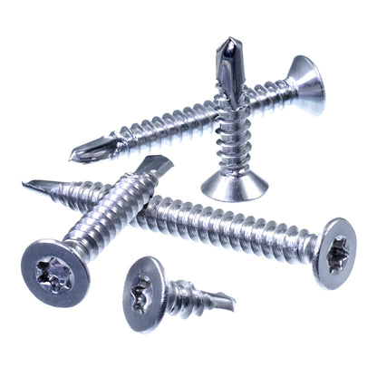 SECCARO Blechschraube mit Senkkopf Ø 2,9 mm, Edelstahl A4, Bohrspitze, ISO 15482 / DIN 7504, TX / Innensechsrund