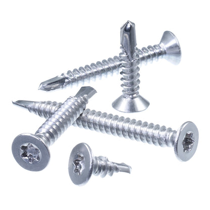 SECCARO Blechschraube mit Senkkopf Ø 4,8 mm, Edelstahl C1, Bohrspitze, ISO 15482 / DIN 7504, TX / Innensechsrund