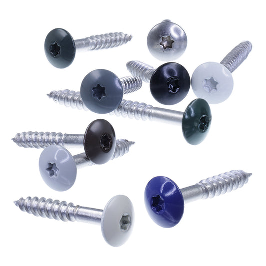 SECCARO Fassadenschraube Ø 4,8 mm, Edelstahl A2, Trespo, Flachrundkopf, TX / Innensechsrund