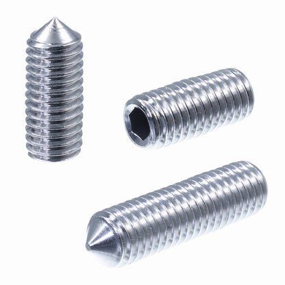 SECCARO Gewindestift mit Spitze M4, Edelstahl V2A VA A2, DIN 914 / ISO 4027, Innensechskant, 20 Stück