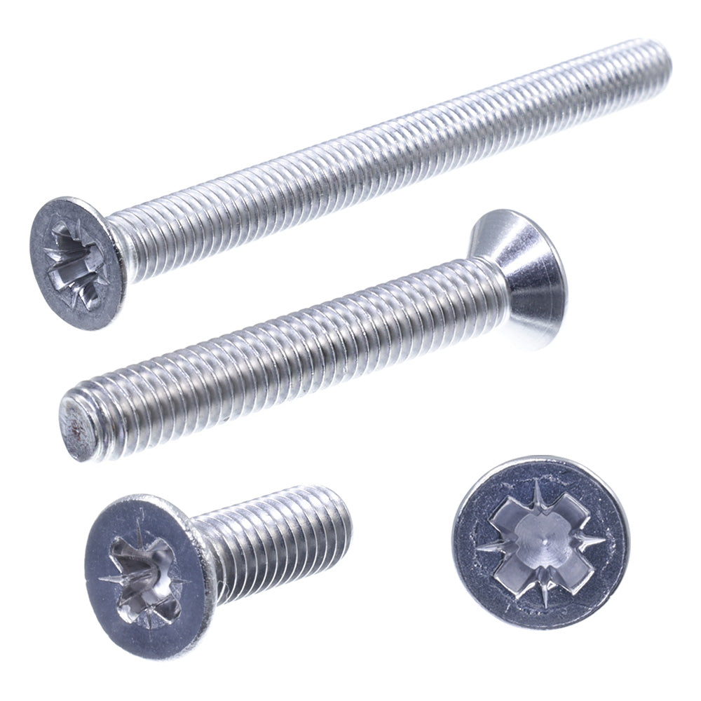 SECCARO Senkschraube M4, Edelstahl V2A VA A2, DIN 965, Kreuzschlitz / PZ, Vollgewinde, 20 Stück