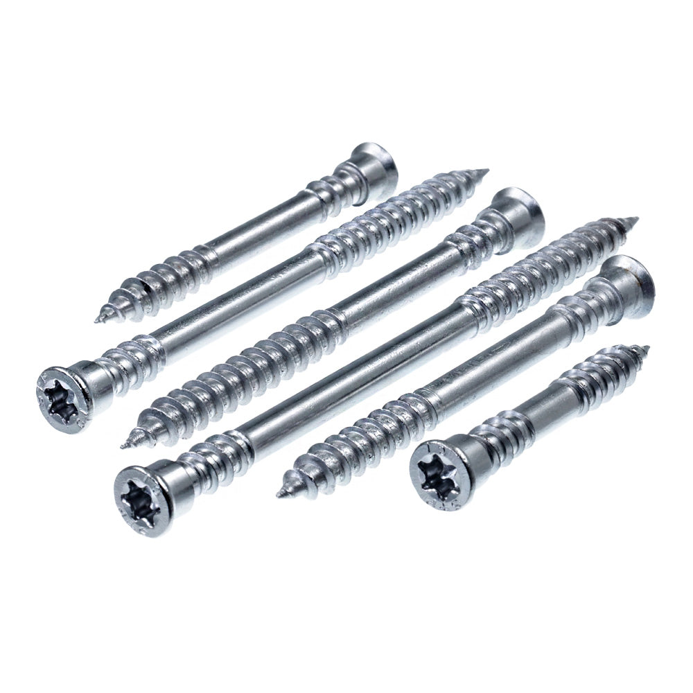 terrassenschrauben mit zylinderkopf mit unterkopfgewinde front und seiten ansicht