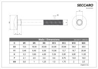 SECCARO Schlossschraube M6 x 50 mm, Edelstahl V2A VA A2,...