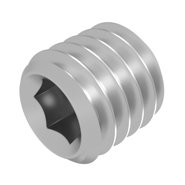 SECCARO Gewindestift mit Kegelkuppe M4 x 4 mm, Edelstahl V2A VA A2, DIN 913 / ISO 4026, Innensechskant, 20 Stück